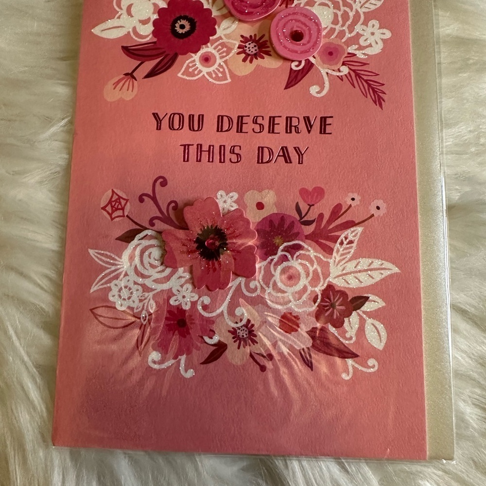 🩵5/$8 Floral Pink Greeting Card